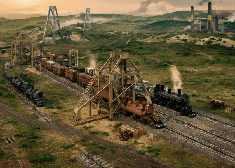 Industrial Revolution - transportation by railroads